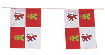 Banderas Castilla León para adornar calles y plazas de pueblos en fiestas